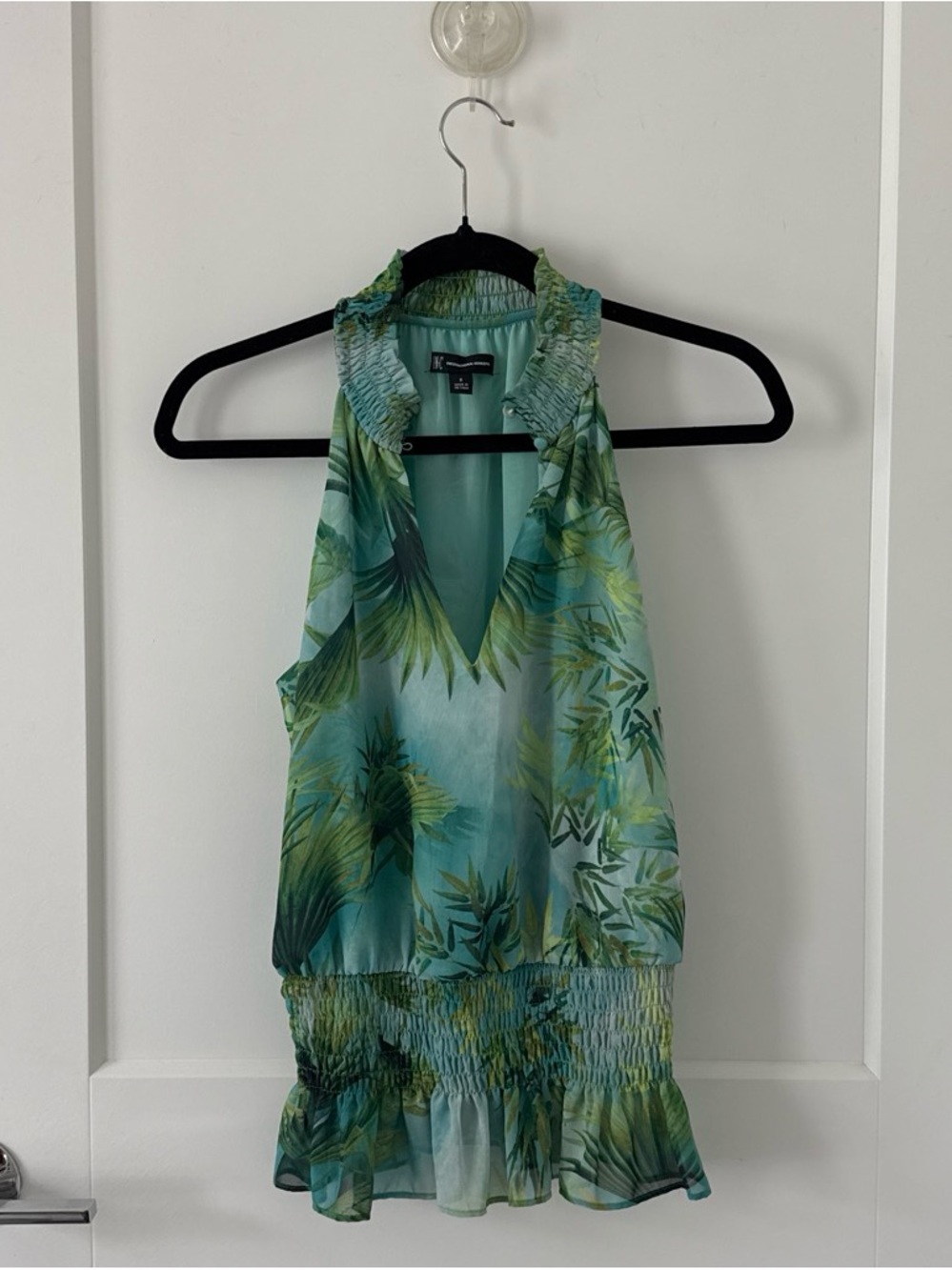 Zara Green & Teal Tropical Halter Camisole